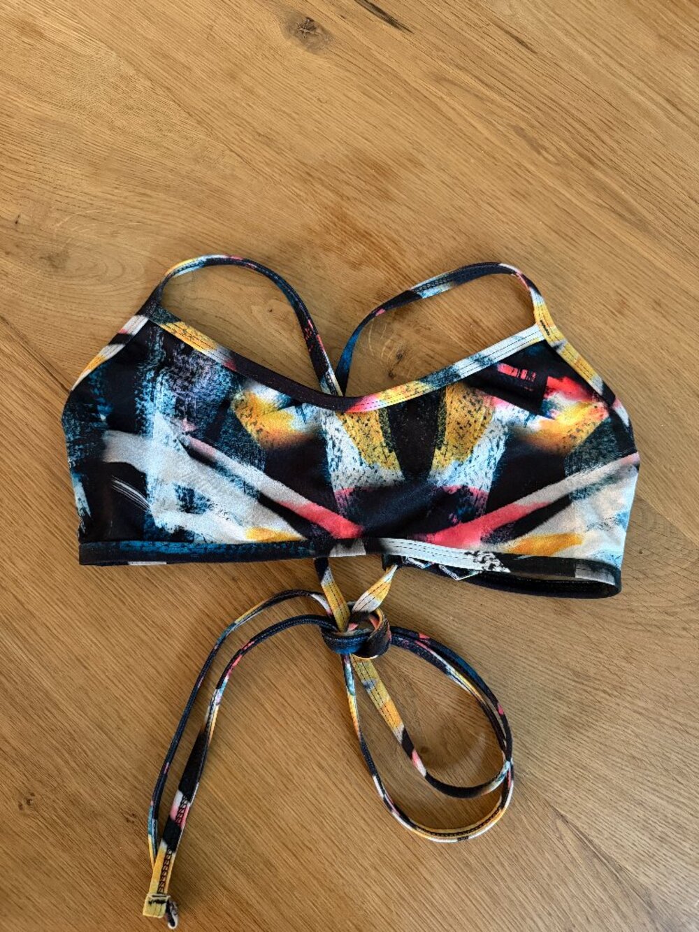 Jolyn Harrison Bikini Top — Abstract Sunset Print | XL